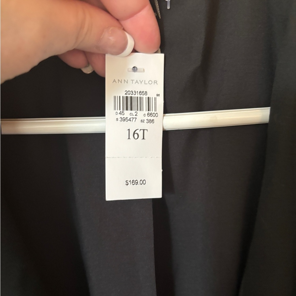 Ann Taylor 16T NWT Classic Black Lined Suit Blazer or Coat Work Basic Neutral - Picture 3 of 7